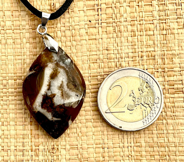 Pendentif Agate - Pierre Plate