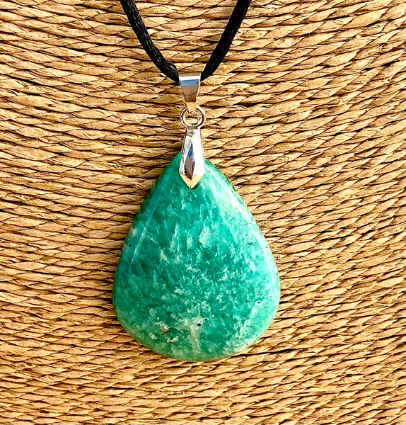 Pendentif Amazonite - Pierre Plate goutte