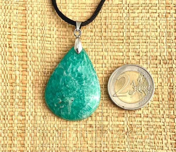 Pendentif Amazonite - Pierre Plate goutte