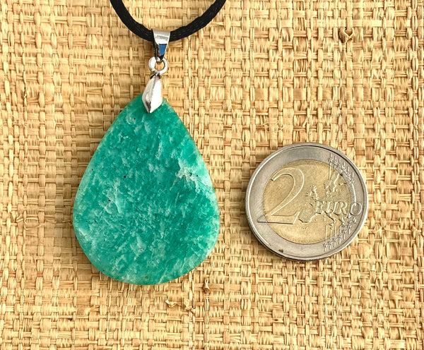 Pendentif Amazonite - Pierre Plate goutte
