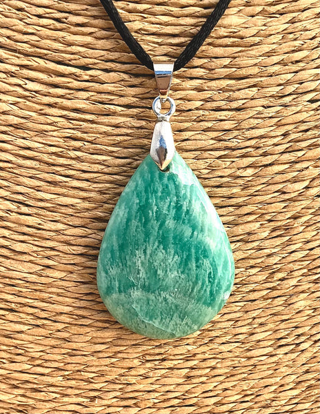 Pendentif Amazonite - Pierre Plate goutte