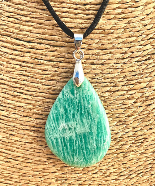 Pendentif Amazonite - Pierre Plate goutte