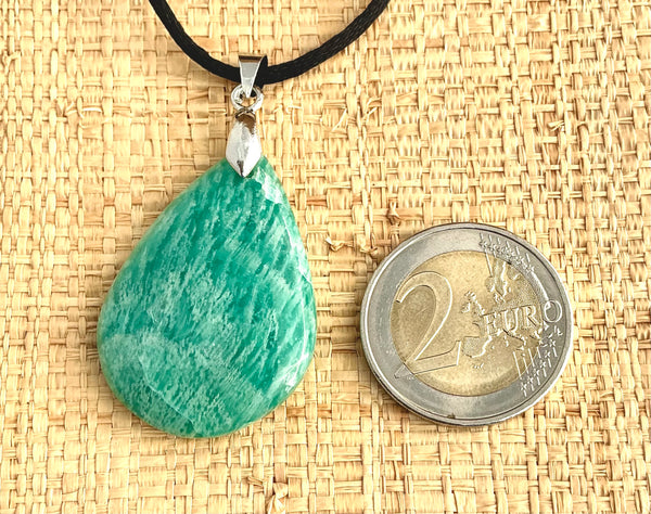 Pendentif Amazonite - Pierre Plate goutte