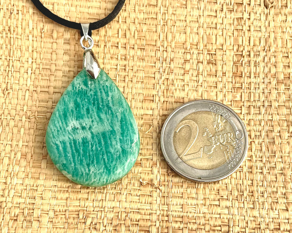 Pendentif Amazonite - Pierre Plate goutte