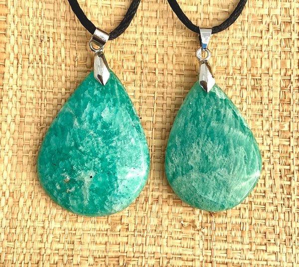 Pendentif Amazonite - Pierre Plate goutte