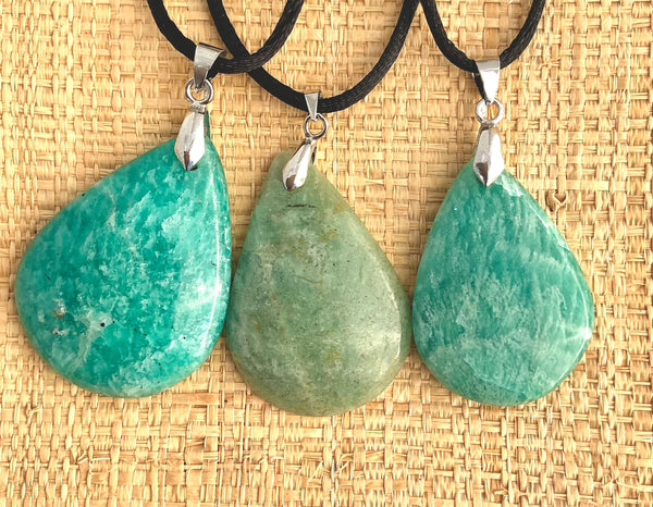 Pendentif Amazonite - Pierre Plate goutte