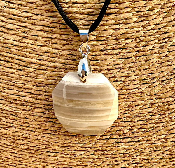 Pendentif Agate - Pierre Plate