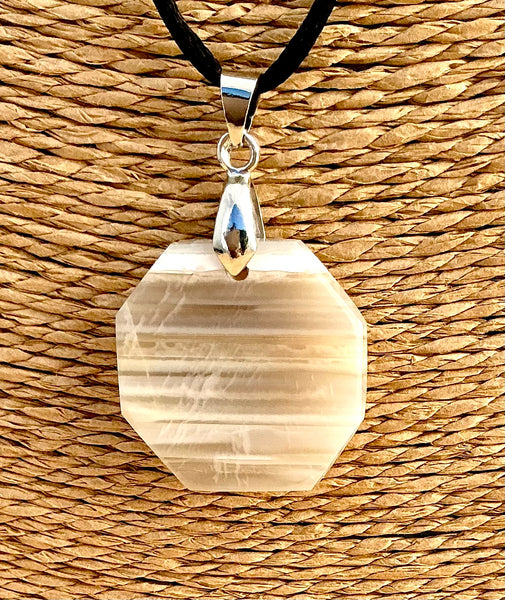 Pendentif Agate - Pierre Plate