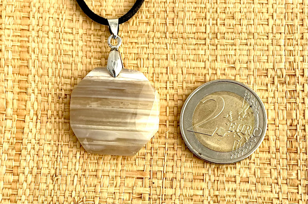 Pendentif Agate - Pierre Plate