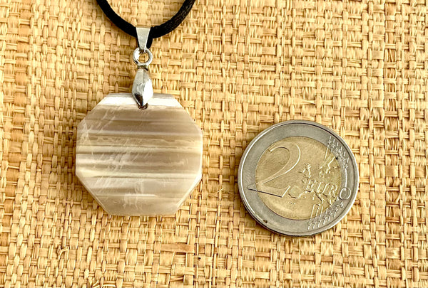 Pendentif Agate - Pierre Plate