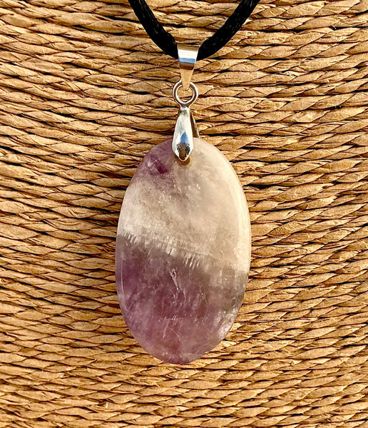 Pendentif Améthyste - Pierre Plate ovale