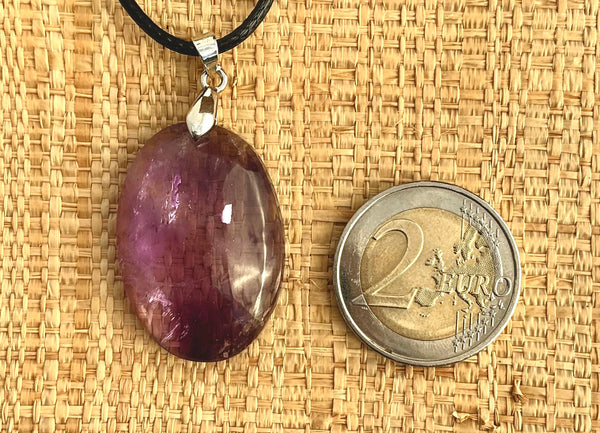 Pendentif Améthyste - Pierre Plate ovale