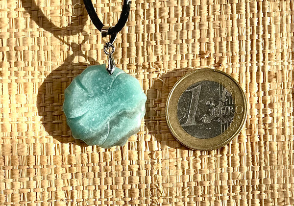 Pendentif Amazonite - Pierre Plate forme fleur