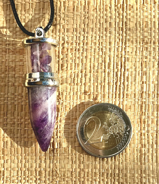Pendentif Améthyste - forme de pendule