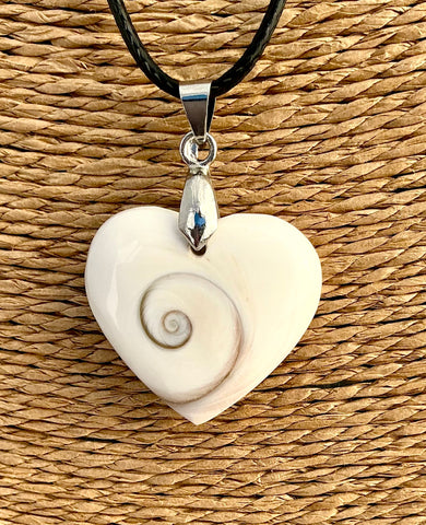 Pendentif Œil de Sainte Lucie / Shiva - Pierre Plate forme cœur