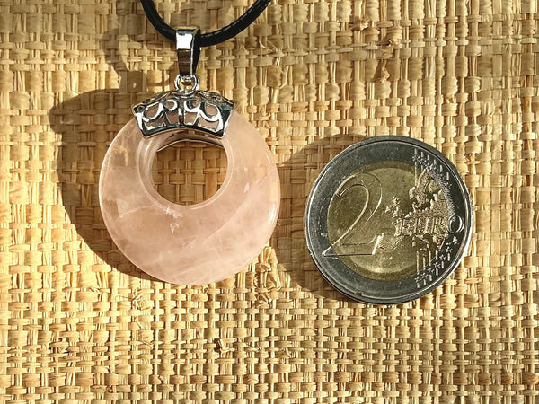 Pendentif Quartz Rose - Pierre Plate
