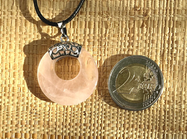 Pendentif Quartz Rose - Pierre Plate