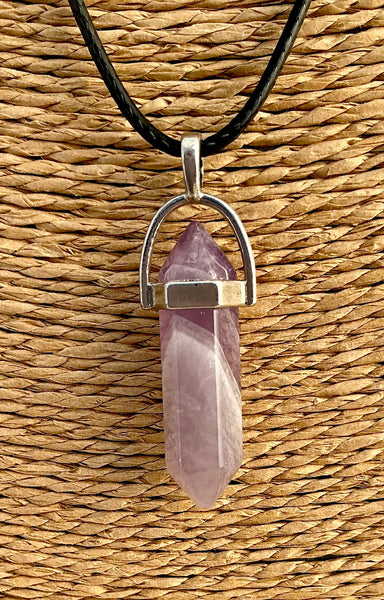 Pendentif Améthyste - Pierre naturelle pointe bi terminée