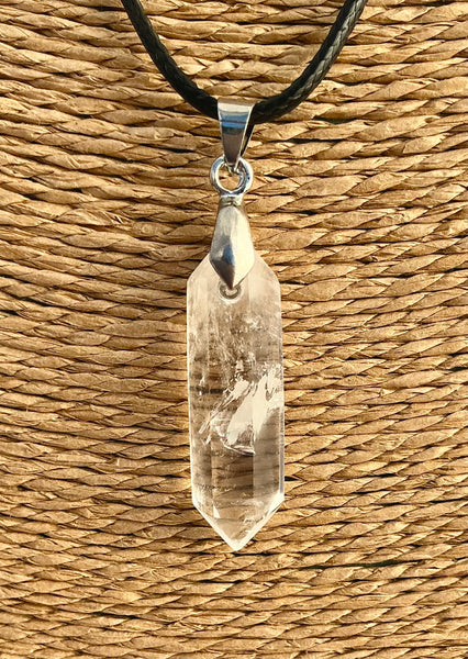 Pendentif Cristal de Roche - Pointe bi terminée