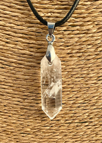 Pendentif Cristal de Roche - Pointe bi terminée