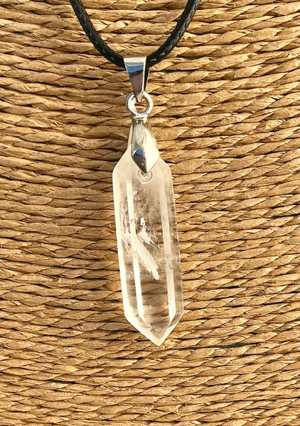Pendentif Cristal de Roche - Pointe bi terminée