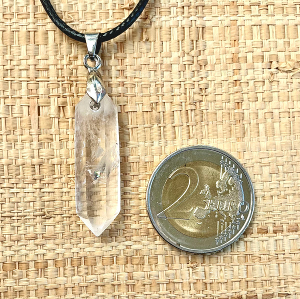 Pendentif Cristal de Roche - Pointe bi terminée