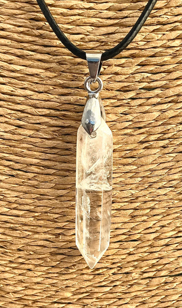 Pendentif Cristal de Roche - Pointe bi terminée