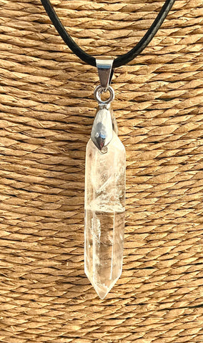 Pendentif Cristal de Roche - Pointe bi terminée