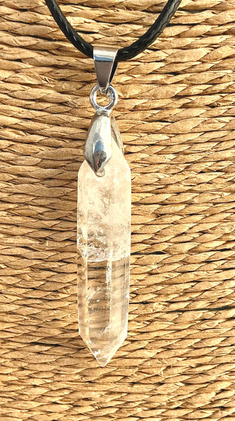 Pendentif Cristal de Roche - Pointe bi terminée