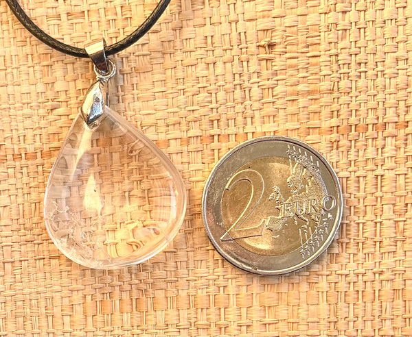 Pendentif Cristal de Roche - forme goutte