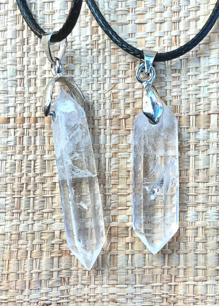 Pendentif Cristal de Roche - Pointe bi terminée