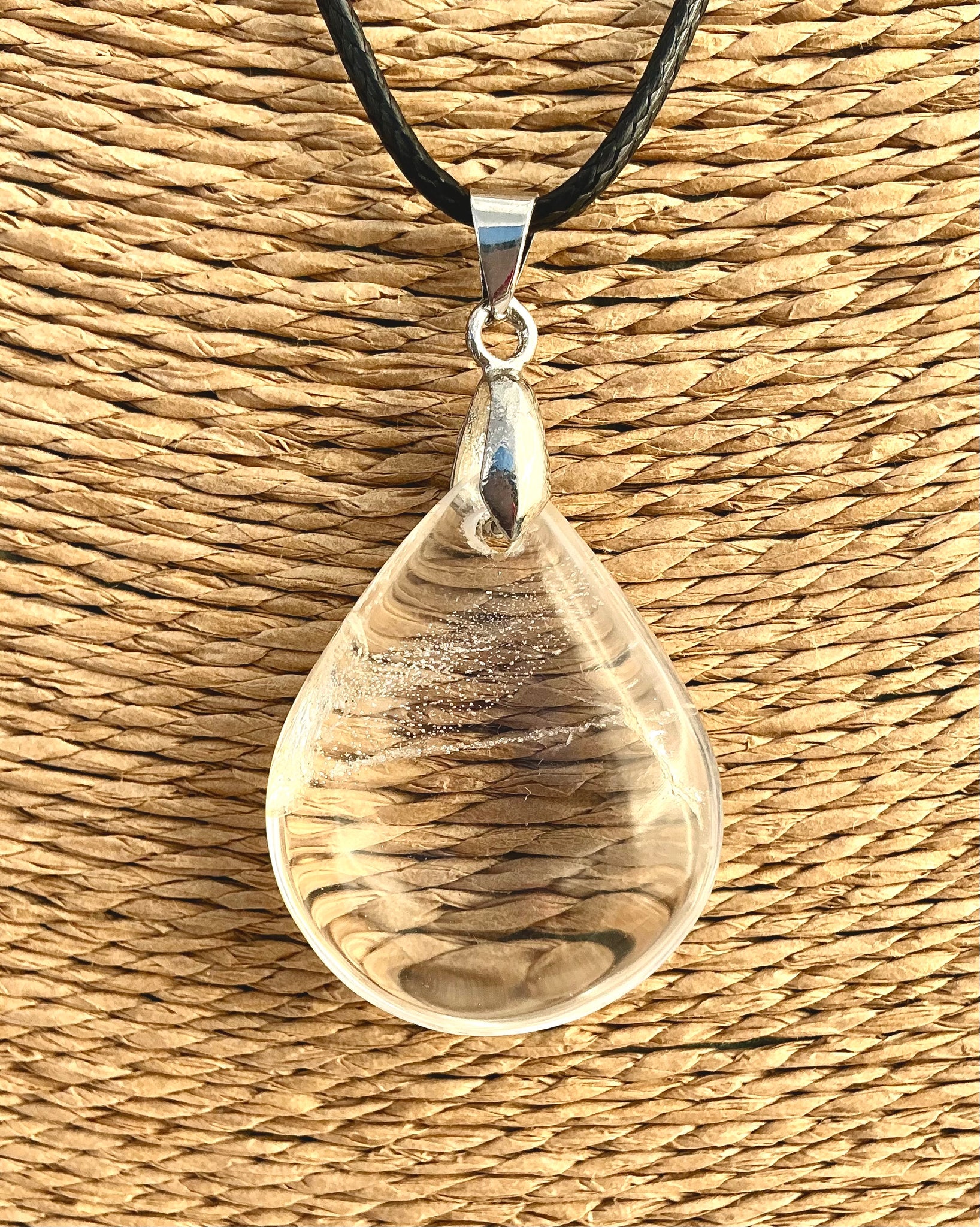 Pendentif Cristal de Roche - forme goutte