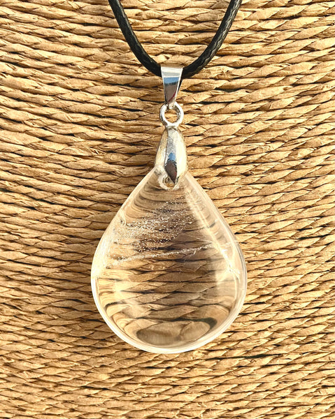 Pendentif Cristal de Roche - forme goutte