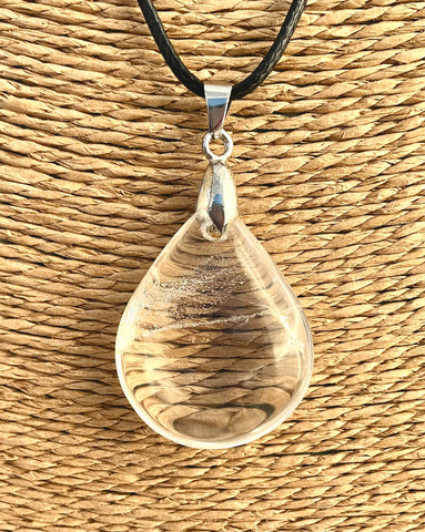 Pendentif Cristal de Roche - forme goutte