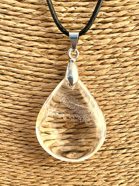 Pendentif Cristal de Roche - forme goutte