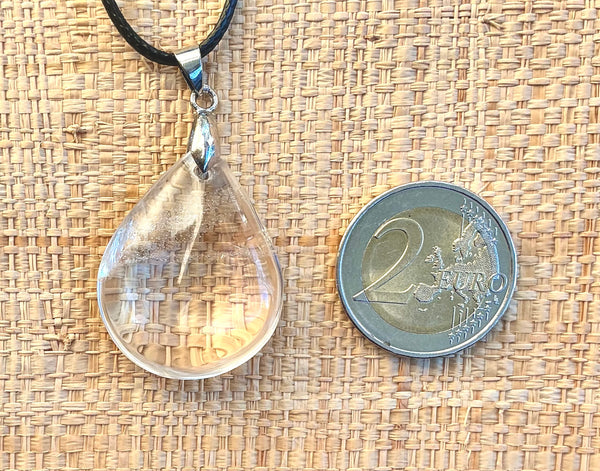 Pendentif Cristal de Roche - forme goutte