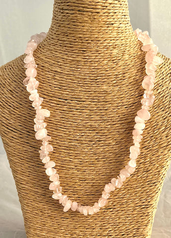 Pendentif Quartz Rose - chips en quartz rose
