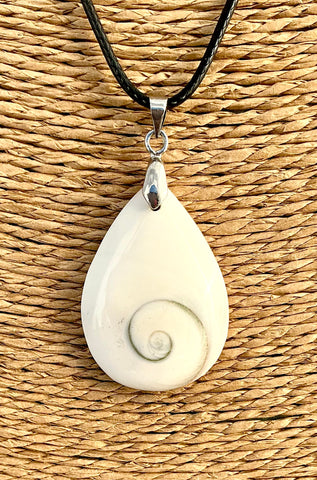 Pendentif Œil de Sainte Lucie / Shiva - Pierre Plate forme goutte