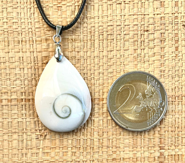 Pendentif Œil de Sainte Lucie / Shiva - Pierre Plate forme goutte