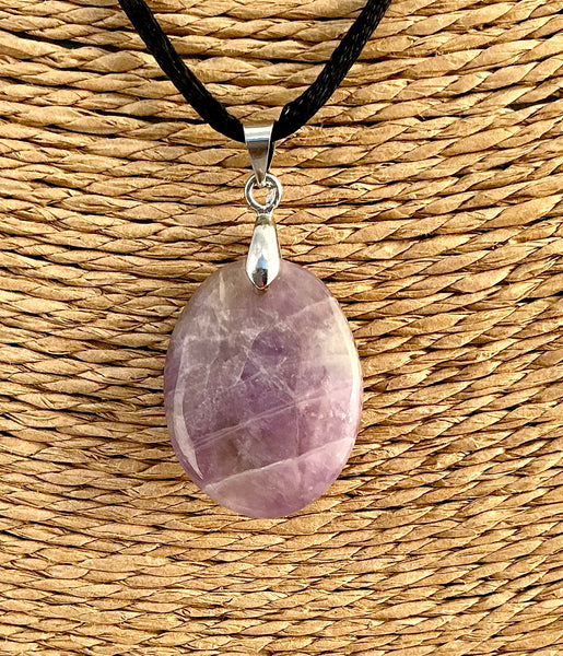 Pendentif Améthyste - Pierre naturelle forme ovale