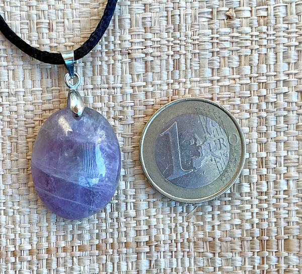 Pendentif Améthyste - Pierre naturelle forme ovale