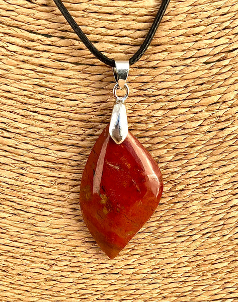 Pendentif Jaspe rouge - Pierre plate