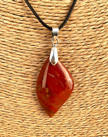 Pendentif Jaspe rouge - Pierre plate