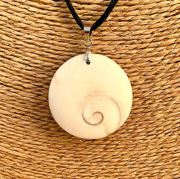 Pendentif Œil de Sainte Lucie / Shiva - Pierre Plate forme ronde