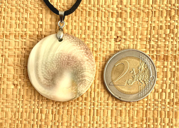 Pendentif Œil de Sainte Lucie / Shiva - Pierre Plate forme ronde