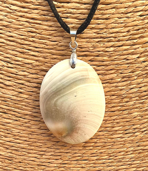 Pendentif Œil de Sainte Lucie / Shiva - Pierre Plate forme ovale