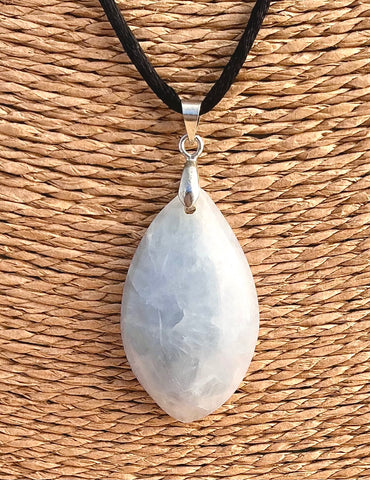 Pendentif Calcite bleue - Pierre Plate