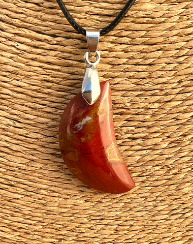 Pendentif Jaspe rouge - Pierre plate forme lune