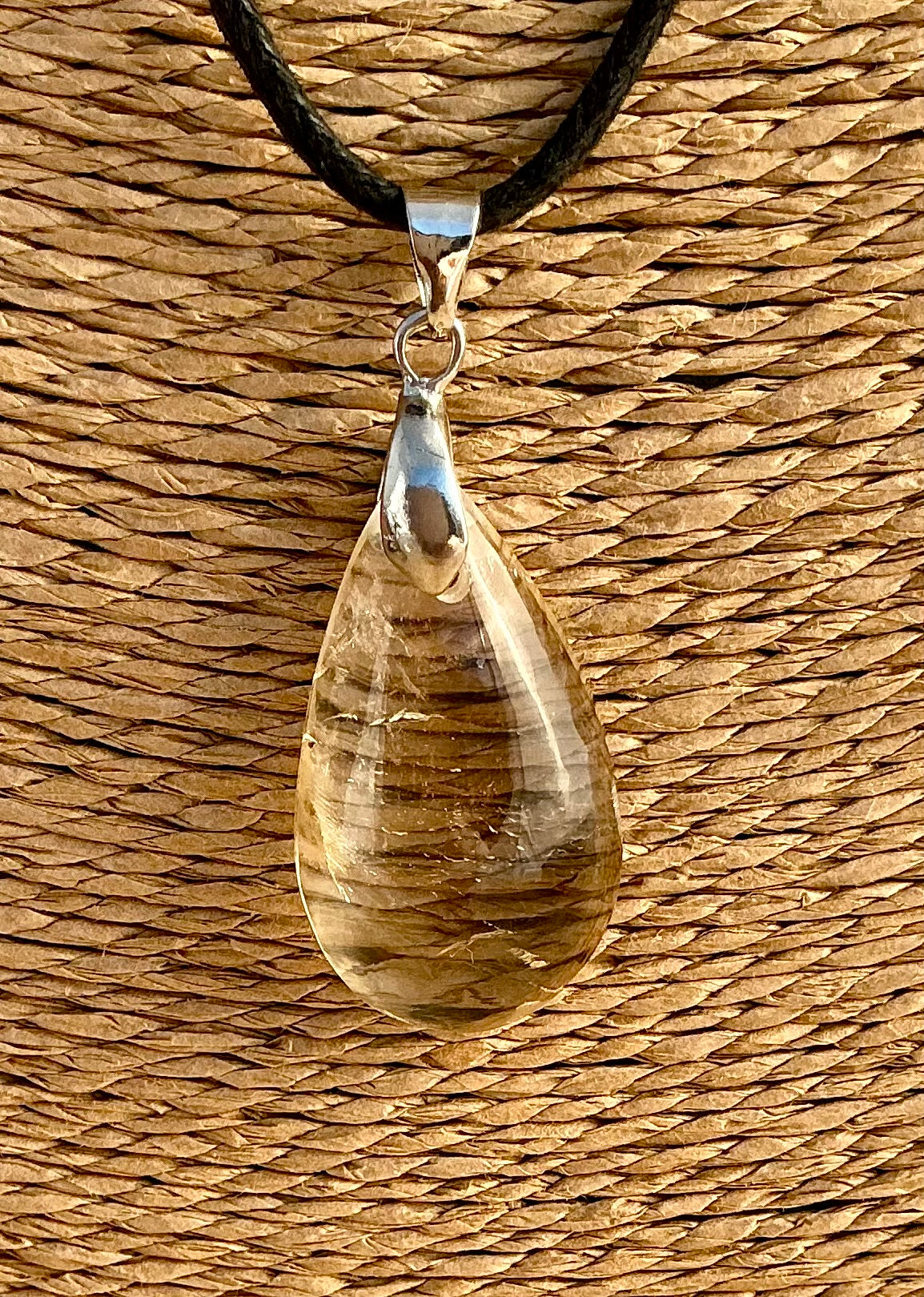 Pendentif Citrine - Pierre Plate forme goutte