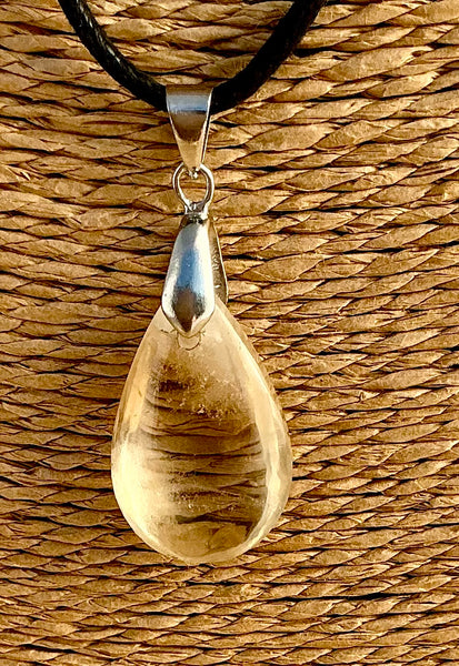 Pendentif Citrine - Pierre Plate forme goutte